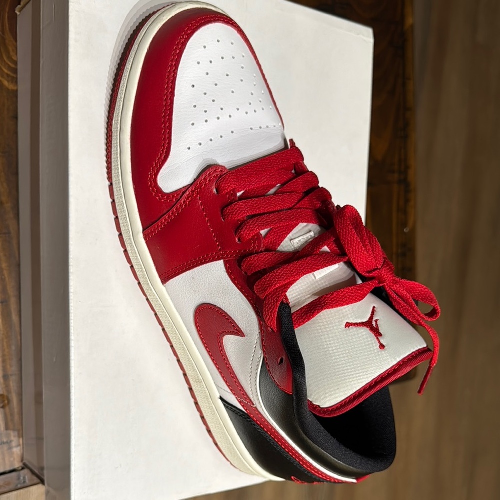 Nike Women's Red and White Air Jordan 1 Low